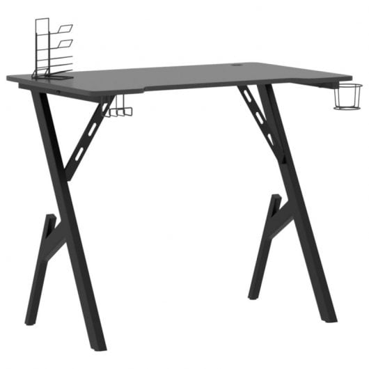 VidaXL Escritorio Gaming Patas Forma Y Negro 90x60x75cm