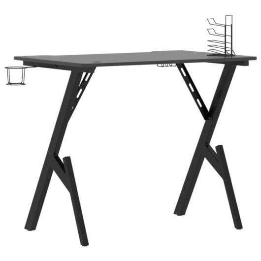 VidaXL Escritorio Gaming Patas Forma Y Negro 90x60x75cm
