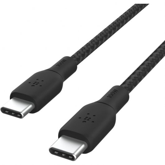 Belkin Cavo BoostCharge da USB-C a USB-C a doppia treccia PD 100W 2M Nero