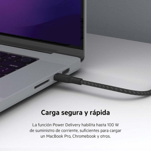 Cabo Belkin BoostCharge USB-C para USB-C trançado duplo PD 100W 2M preto