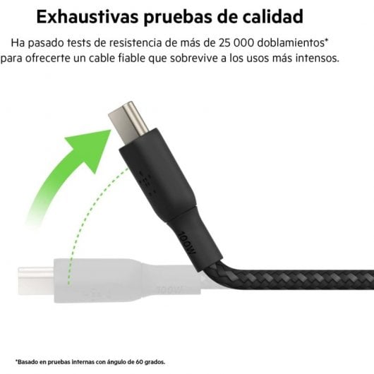 Belkin Cavo BoostCharge da USB-C a USB-C a doppia treccia PD 100W 2M Nero