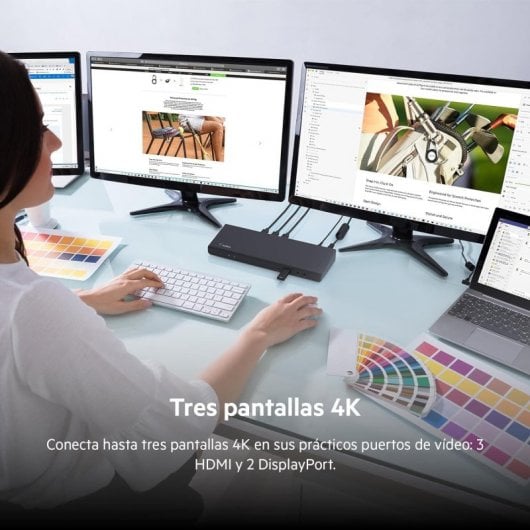 Belkin Connect Base de Acoplamiento USB-C universal para Tres Pantallas HDMI/Displayport/Gigabit/USB PD 85W