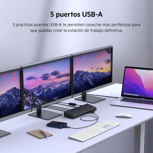 Base d'acquisition USB-C Belkin Connect pour trois écrans HDMI/DisplayPort/Gigabit/PD 85W