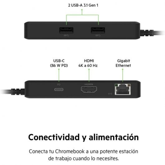 Adattatore USB-C multiporta CONNECT 5-in-1 Belkin per Chromebook HDMI/Gigabit USB-C PD 86W