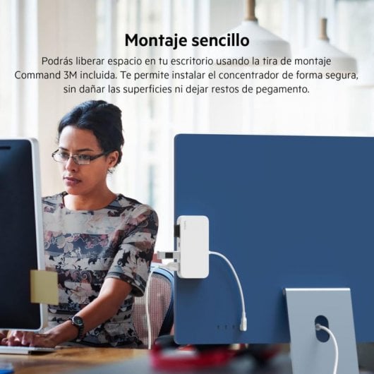 Belkin Connect Hub USB-C Multipuerto 6 en 1 con Soporte de Montaje Lector MicroSD/SD USB/USB-C Gigabit
