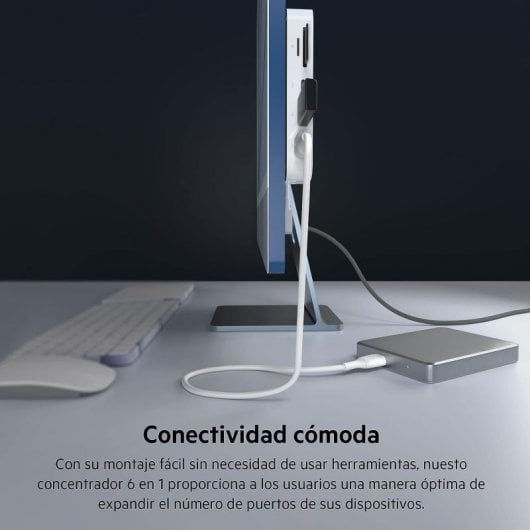 Belkin Connect Hub USB-C Multipuerto 6 en 1 con Soporte de Montaje Lector MicroSD/SD USB/USB-C Gigabit