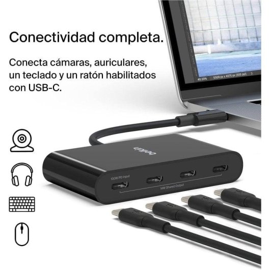 Hub Belkin Connect USB-C com 4 Portas USB-C PD 100W