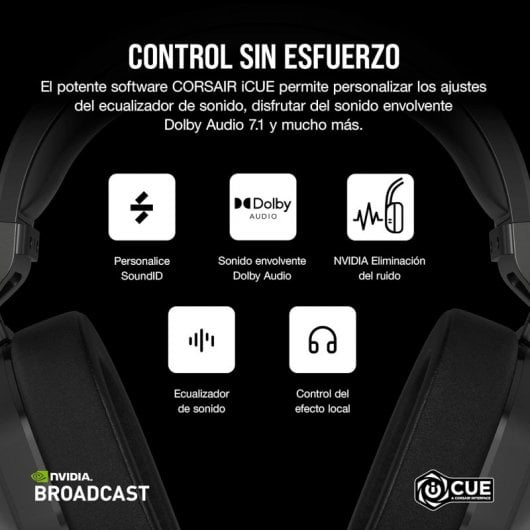 Corsair HS65 Wireless V2 Auriculares Gaming Inalámbricos 7.1 Negros