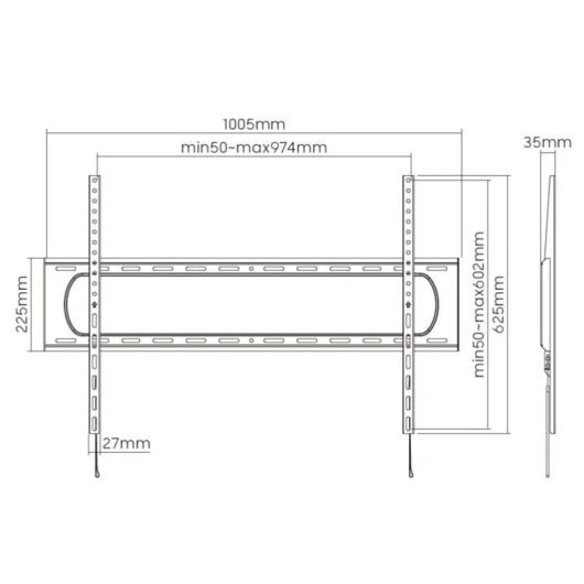 Equip 650338 Soporte de Pared para Pantalla 60"-120" Fijo Heavy Duty VESA 900x600 hasta 120Kg