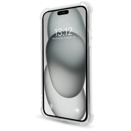 PcCom Essential Funda Antishock Transparente para iPhone 15