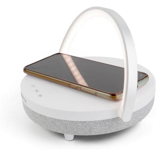 Prixton Speaker Light White Altifalante Bluetooth com Carregador Sem Fios 10W Branco