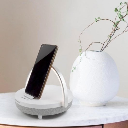 Prixton Speaker Light White Altifalante Bluetooth com Carregador Sem Fios 10W Branco