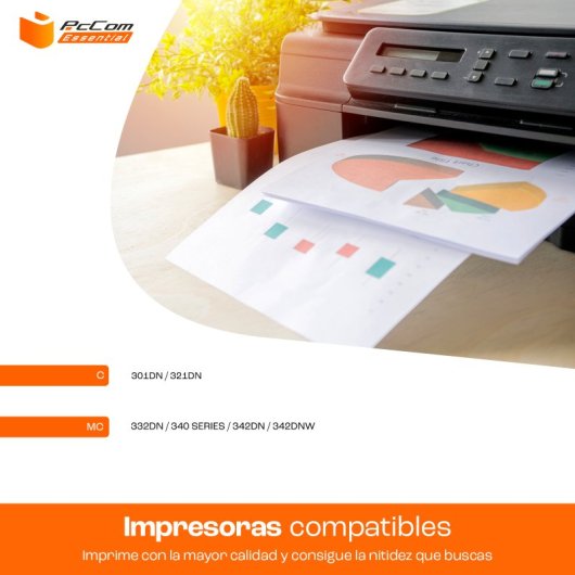 Pccom Essential Tóner Compatible con Oki C301dn/c321dn/mc342dn Cian