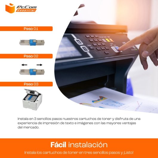 Pccom Essential Tóner Compatible con Oki C301dn/c321dn/mc342dn Cian