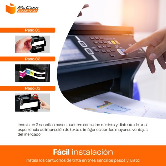 Pccom Essential Cartucho Tinta Compatible con Brother LC3213/LC3211 Negro Pack 3