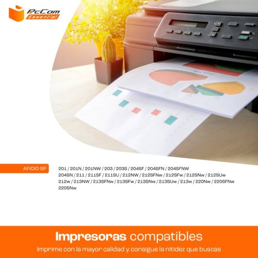Pccom Essential Tóner Compatible Ricoh Aficio SP201n/SP204sn/SP203s/SP211/SP213 Negro Pack 2