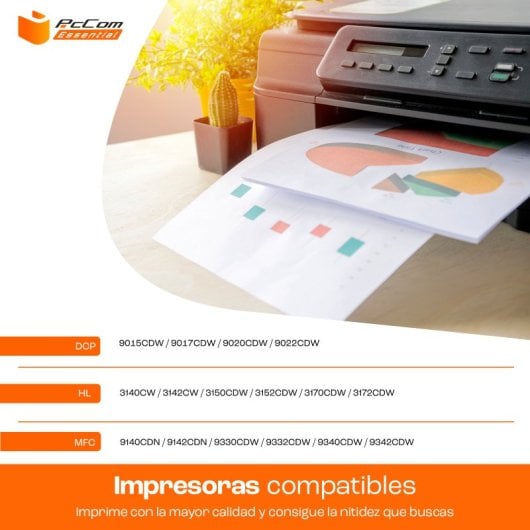 Pccom Essential Tóner Compatible con Brother TN241/TN245/TN242/TN246 Negro/Cian/Magenta/Amarillo Pack 4