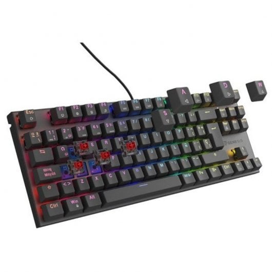 Genesis Thor 303 TKL Clavier de jeu mécanique RGB Switch Rouge Noir