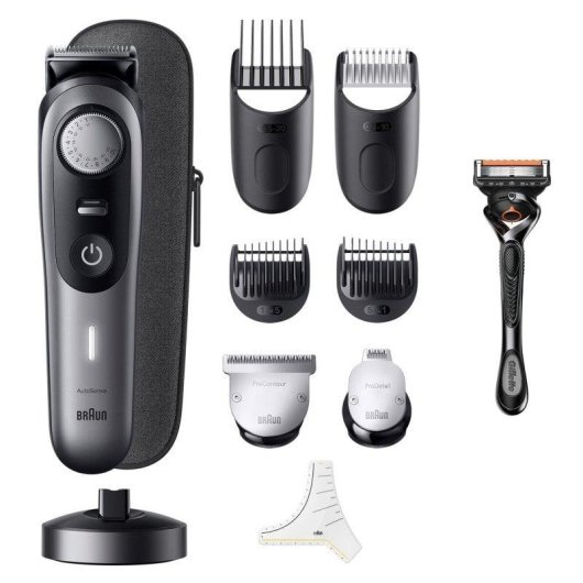 Tondeuse Barbe Visage Braun BeardTrimmer BT9420 Sans Fil 180min Sec et Mouillé 40 Réglages 4 Sabots
