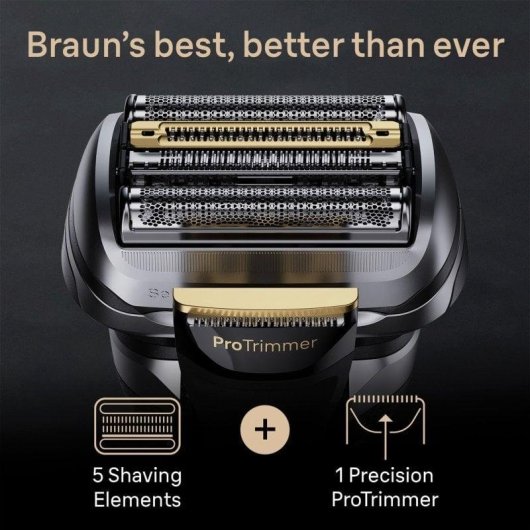 Máquina de Barbear Facial Braun Series 9 Pro+ 9560cc Recarregável 60 min Seco e Molhado 5 Lâminas