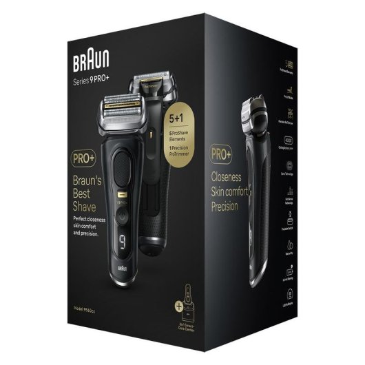 Máquina de Barbear Facial Braun Series 9 Pro+ 9560cc Recarregável 60 min Seco e Molhado 5 Lâminas