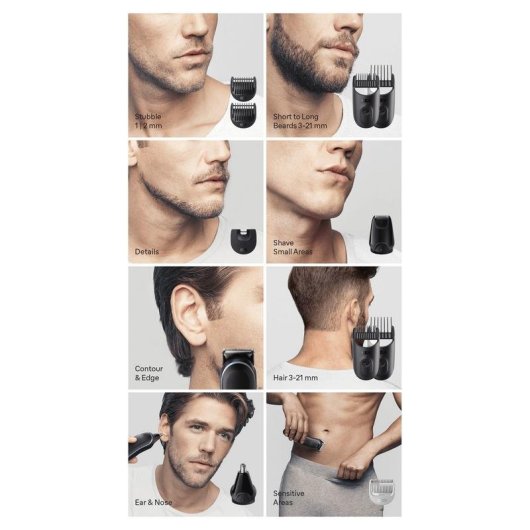 Tondeuse Multifonctionnelle Braun Series 5 MGK5411 sans Fil 100min 21 Longueurs Étanche