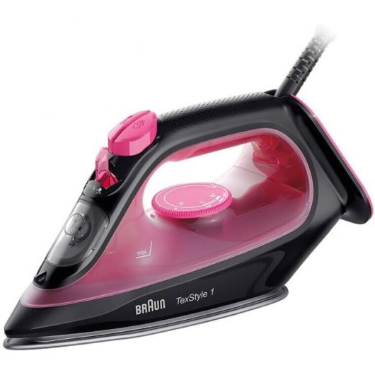 Braun TexStyle 1 Trocken- & Dampfbügeleisen Keramik-Bügelsohle 2000 W Schwarz, Violett