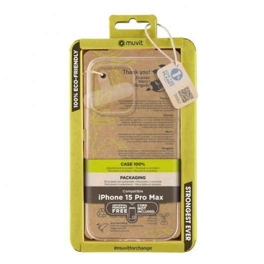 Muvit For Change Funda Recycletek Transparente para iPhone 15 Pro Max