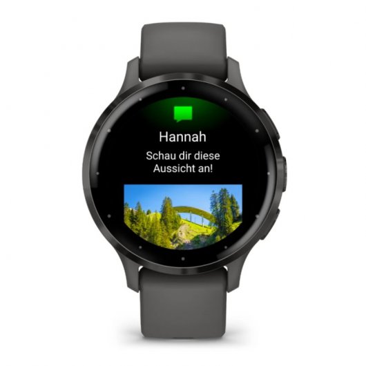 Montre connectée Garmin Venu 3S, lunette en acier inoxydable gris de 41 mm, boîtier et bracelet en silicone gris