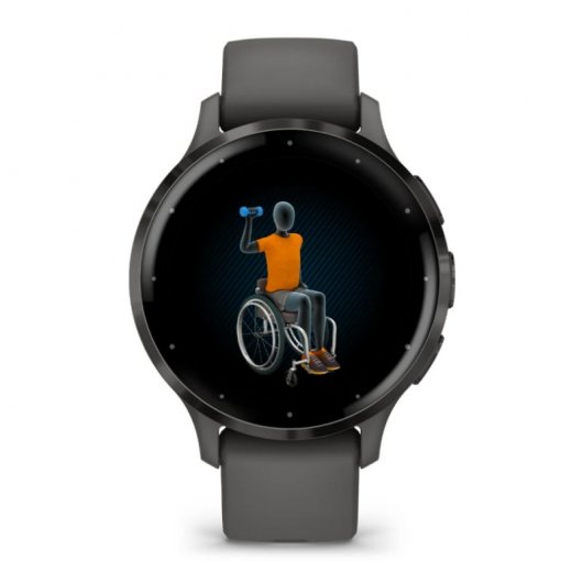 Montre connectée Garmin Venu 3S, lunette en acier inoxydable gris de 41 mm, boîtier et bracelet en silicone gris
