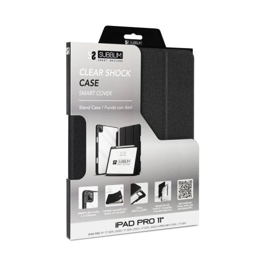 Subblim Clear Shock Case Funda Negra para iPad Pro 11" 2022/2021/2020