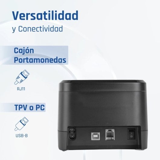 Thermische bonprinter iggual TP EASY 58 USB RJ11 Zwart