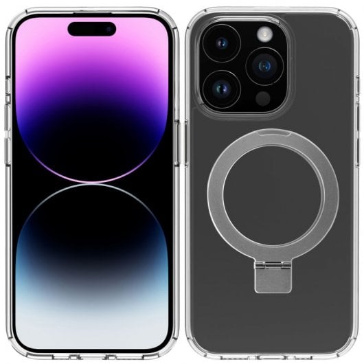 Muvit Recycletek Magsafe Funda Transparente con Soporte para iPhone 15 Pro Max