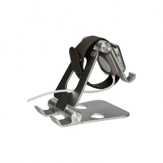 Ksix Soporte Escritorio 360 para Móvil/Tablet/Smartwatch Aluminio