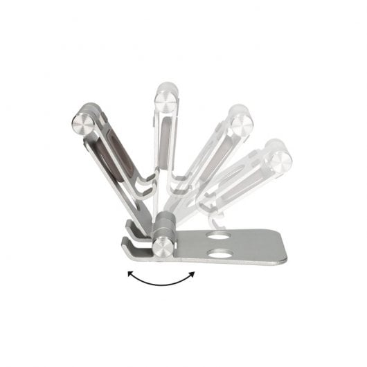 Ksix Soporte Escritorio 360 para Móvil/Tablet/Smartwatch Aluminio