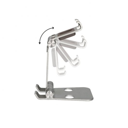 Ksix Soporte Escritorio 360 para Móvil/Tablet/Smartwatch Aluminio