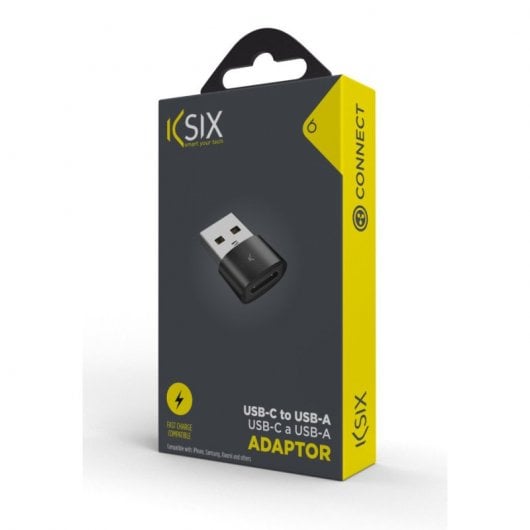 Ksix Adaptador Mini USB-A/USB-C Preto