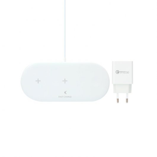 Ksix Carregador Sem Fios Quickcharge 15W Branco