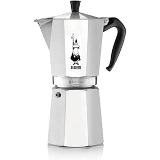 Cafetera Italiana Bialetti Moka Express 12 Tazas 0.775L Aluminio Plata Negro