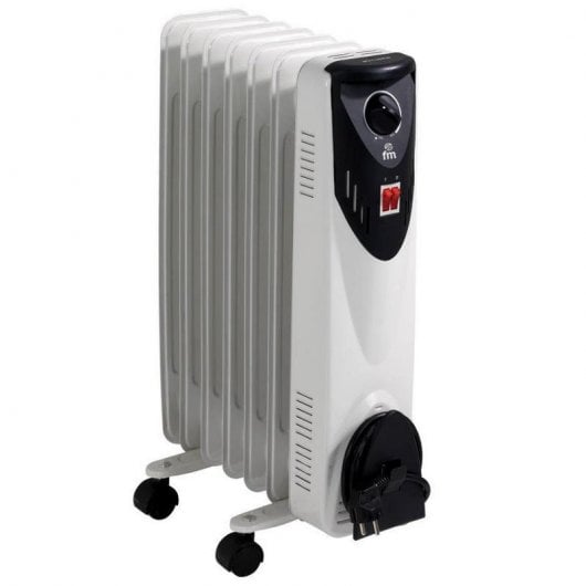 FM BR-15 Radiador de Aceite Bajo 7 Elementos 1500W Blanco