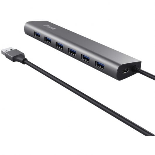 Trust Halyx HUB USB a 7 Puertos USB 3.2 Gris