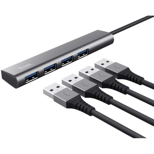 Trust Halyx HUB USB-C a 4 Puertos USB 3.2 Gris