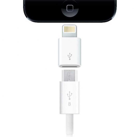 Ociodual Adaptador Conversor de Micro-USB a 8 Pines Blanco