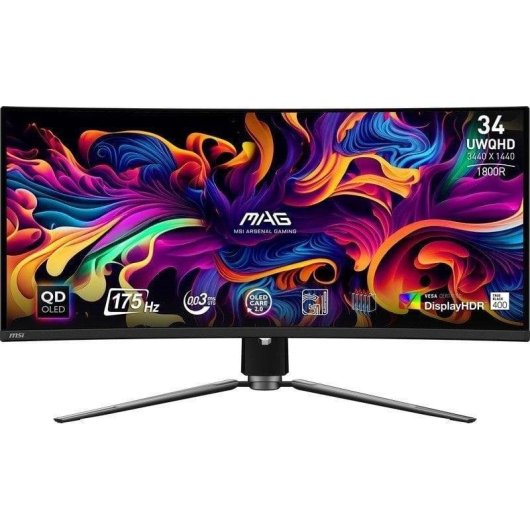 Monitor-MSI-MAG-341CQP-QD-OLED-34"-UltraWide-Quad-HD-175Hz-QD-OLED-Curvo-FreeSync-Premium-Pro-Ajustable-en-altura