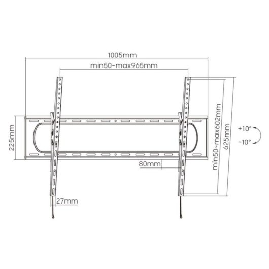 Equip Soporte de Pared para Pantalla 60"-120" Inclinable Heavy Duty VESA hasta 900x600 Max 120Kg