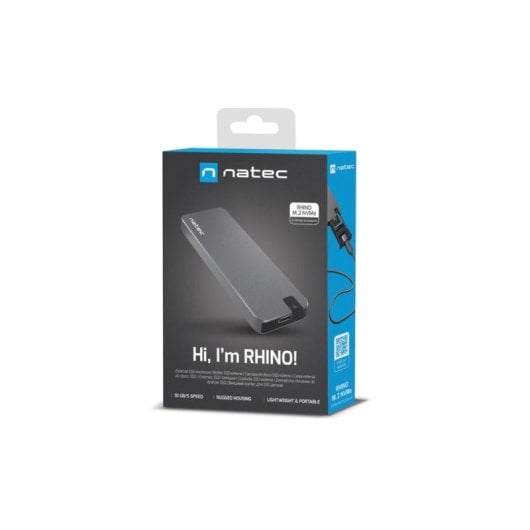 SSD Gehäuse Natec Rhino M.2 NVMe Aluminium USB-C 3.2 Gen2 Schwarz Robust