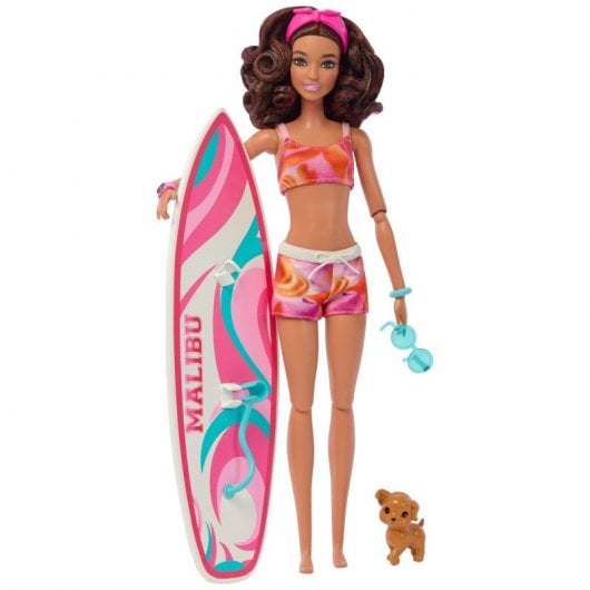 Mattel Muñeca Barbie Surfista y Cachorro