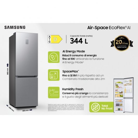 Samsung RB34C671DS9 Frigorífico Combi No Frost D Acero Inoxidable