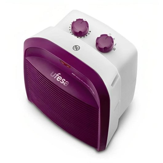 Calefator Ufesa Persei 2000W Termóstato IPX1 Ventilação Portátil Roxo
