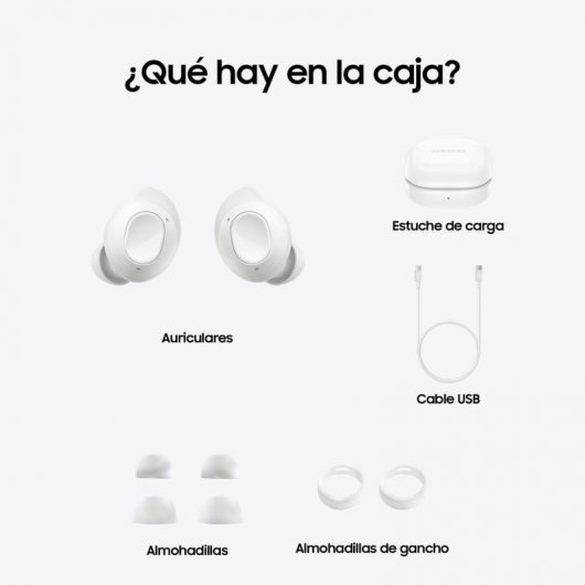 Samsung Galaxy Buds FE Weiße Bluetooth-Kopfhörer mit aktiver Geräuschunterdrückung, importierte Version